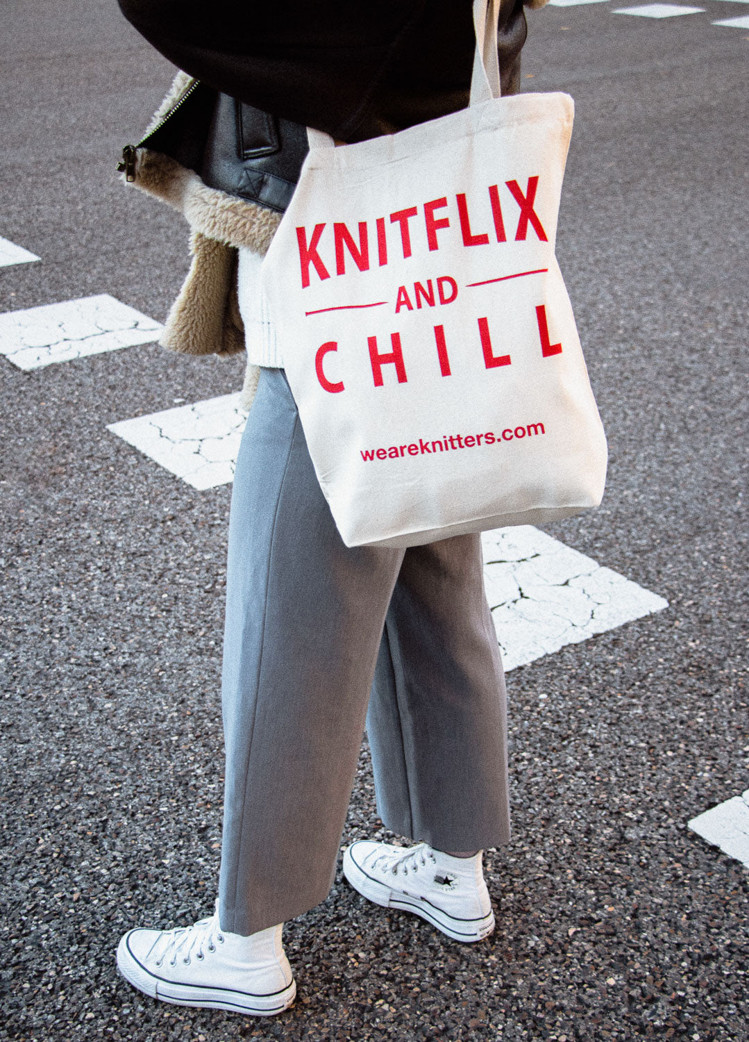 We Bag: Tote – & knitters Knitflix Chill are