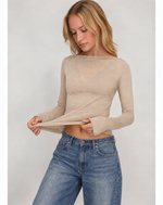 Superweiches Shirt mit U-Boot-Ausschnitt und Kaschmir – Lila (Demnächst erhältlich)