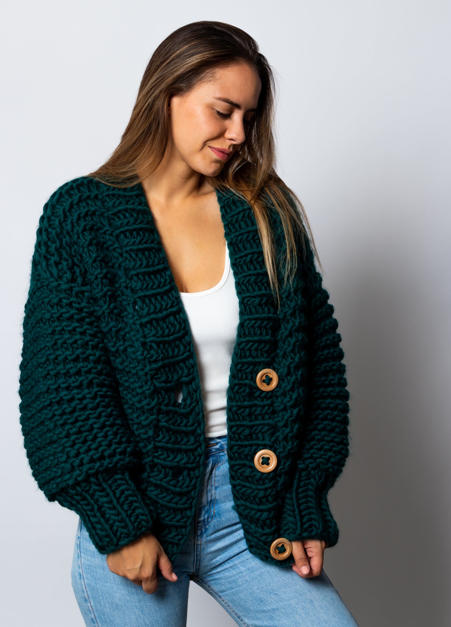 Avocado Cardigan Kit Premium Version – We Are Knitters