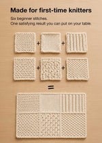 Placemat & Coaster - Beginner Sampler Kit - Learn The Basics Knitting Kit