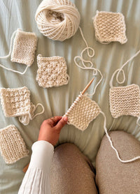 Stitch Sampler: Learn The Basics Knitting Kit - Make your first Cotton Snood