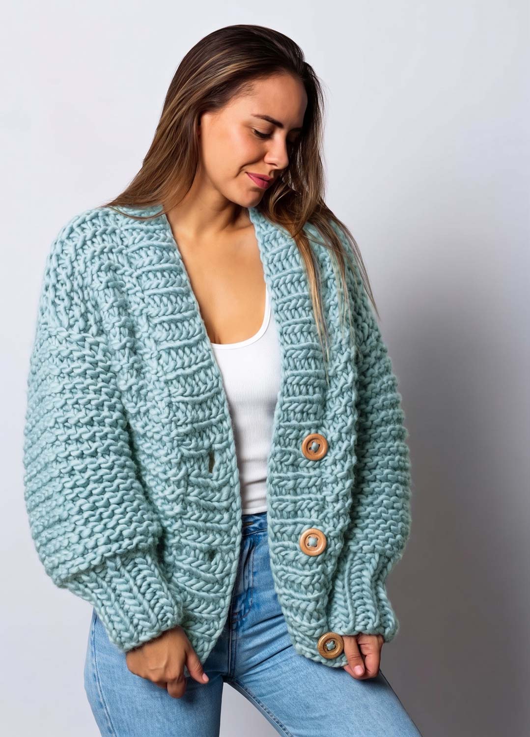 Avocado Cardigan Kit - Yummy Yarn Version