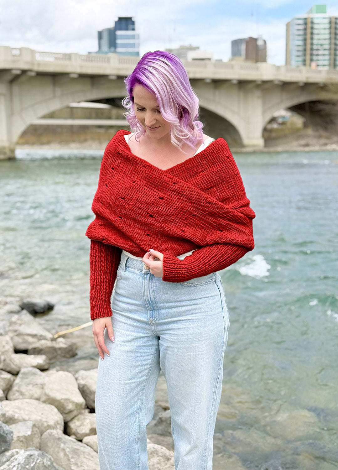 Easy Eyelet Sweater Scarf x @knitatude Kit - Angebot des Monats
