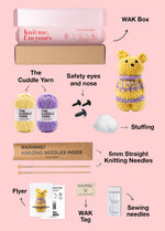 The Knitty Bear – Einfaches Mini-Strickbär-Kit – Cuddle Yarn