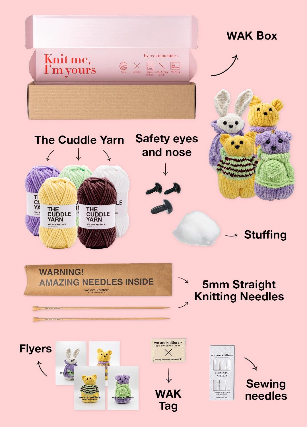 The Knitty Pet Pals Bundle Kit – 4er-Pack – Cuddle Yarn