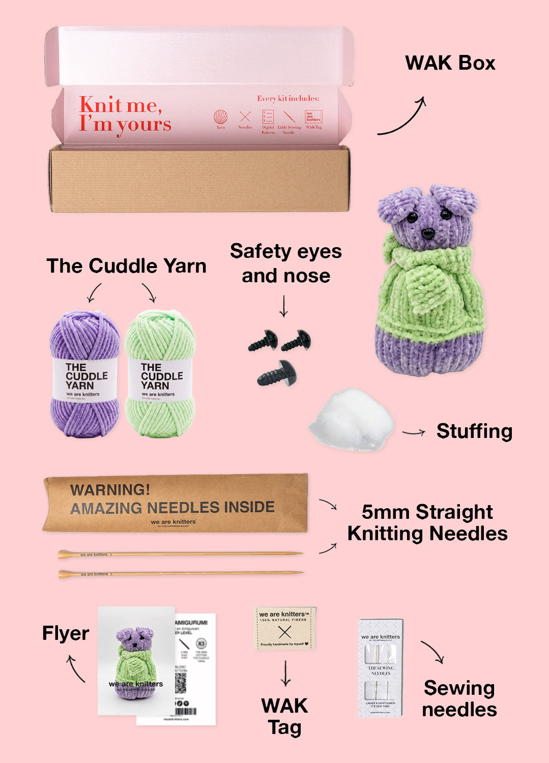 The Knitty Dog – Easy Mini Knitted Dog Kit – Cuddle Yarn