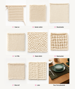 Placemat & Coaster - Beginner Sampler Kit - Learn The Basics Knitting Kit