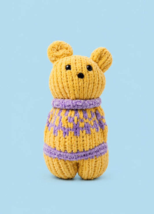 The Knitty Bear – Einfaches Mini-Strickbär-Kit – Cuddle Yarn