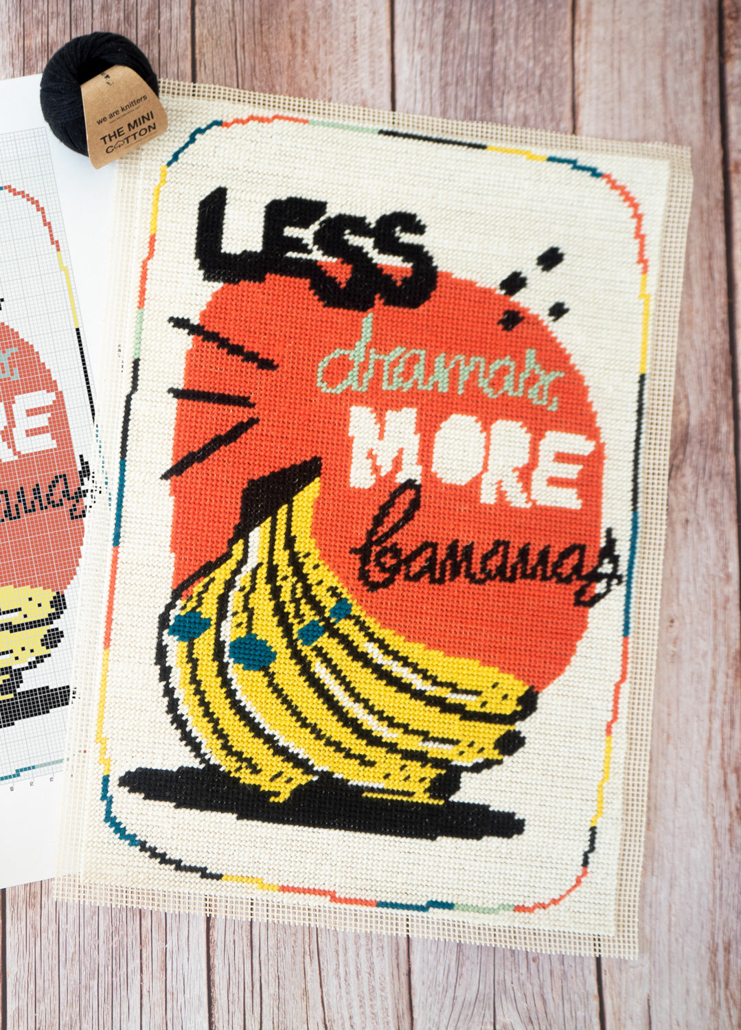 Less Dramas, More Bananas Petit Point Kit